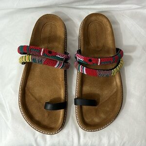 ANDRE ASSOUS Kalina Beaded Sandals Size 8